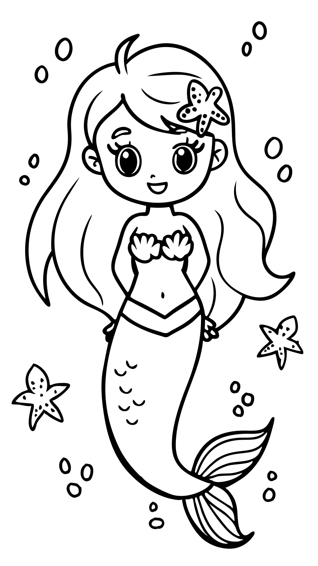 easy little mermaid coloring pages